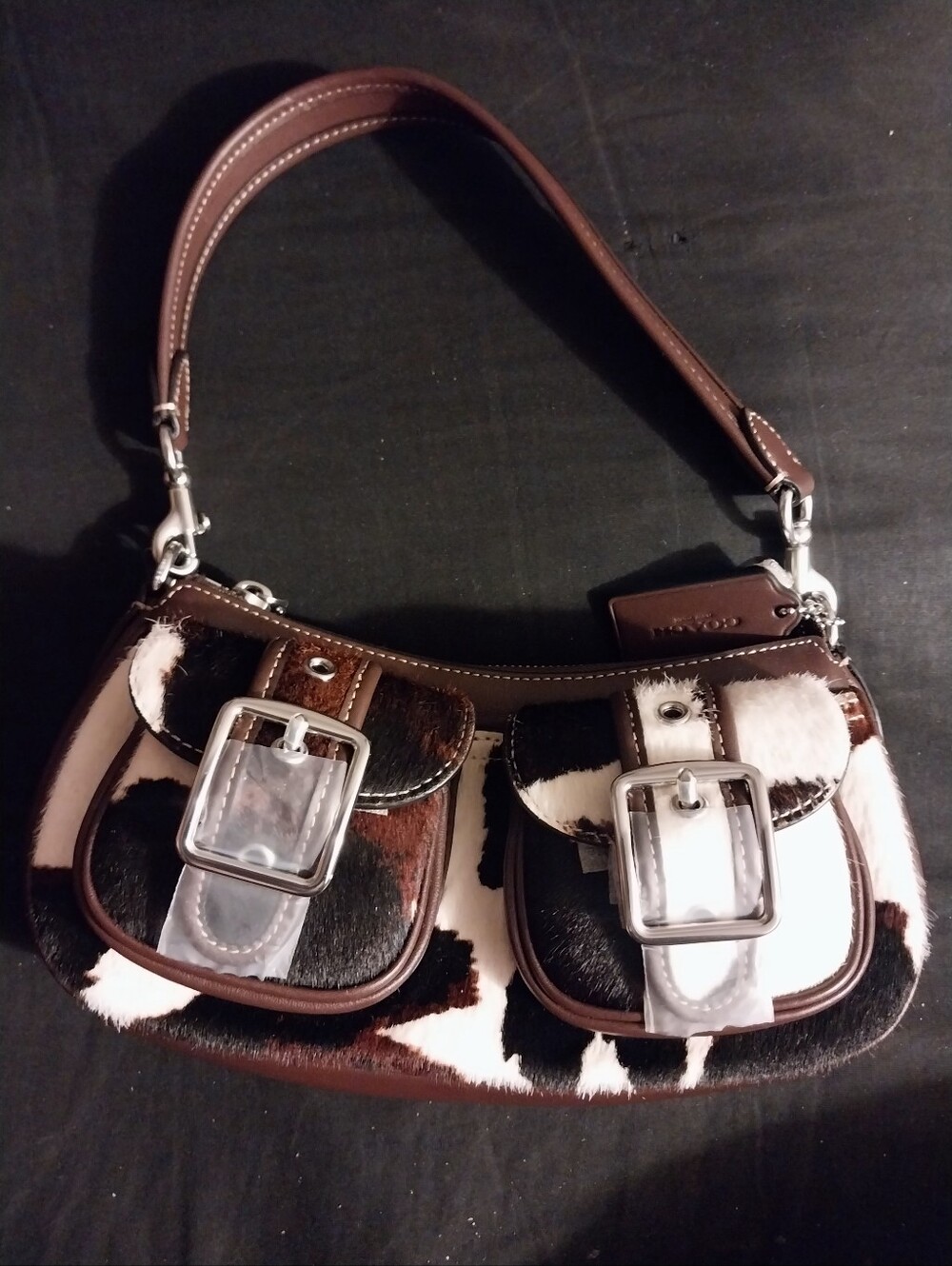 New Coach Cow Print Ashton Bag - Picture 4 of 9